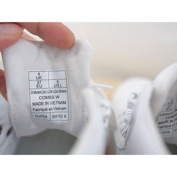 Dr Martens Combs W White Boots Women's Size 6 Combat Boots Soul Bouncing - Picture 7 of 10